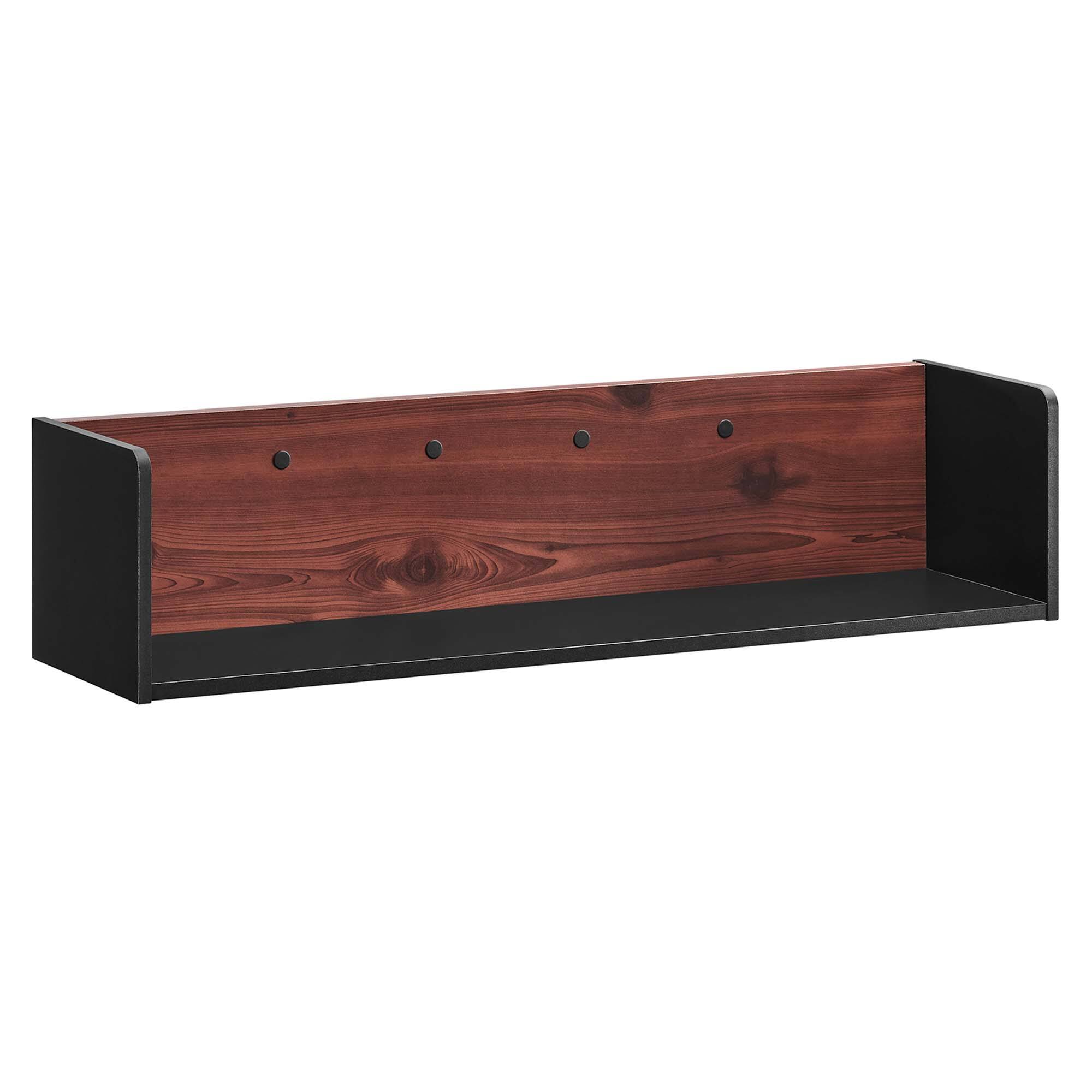 Angle. Modway - Kinetic Wall-Mount Shelf by Modway - Black Cherry.