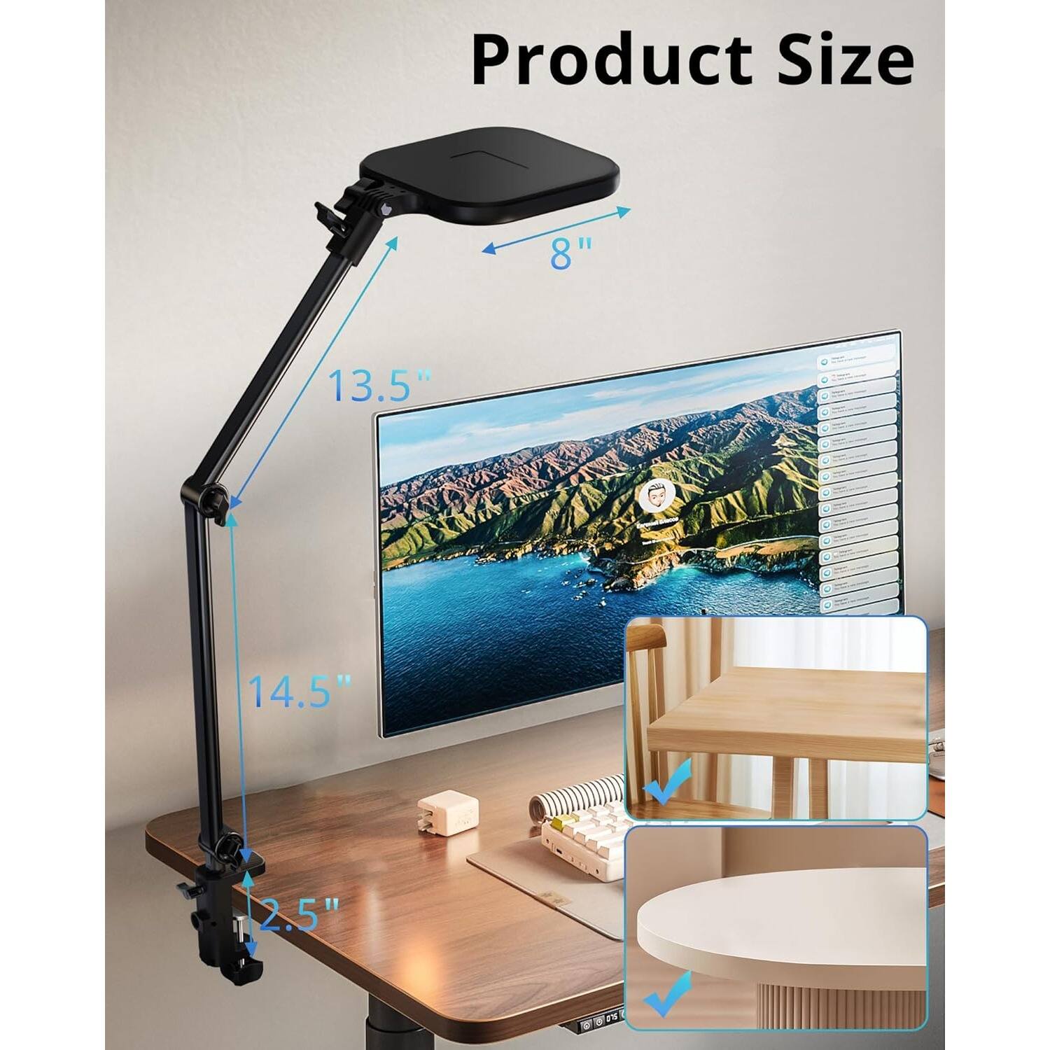 Product Size

- 8"
- 13.5"
- 14.5"
- 2.5"