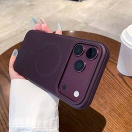 Dteck - for Apple iPhone 18 Pro Magnetic Matte Translucent Case,Slim Shock-absorbent Rugged Non-Slip Protective Back Cover - Purplered