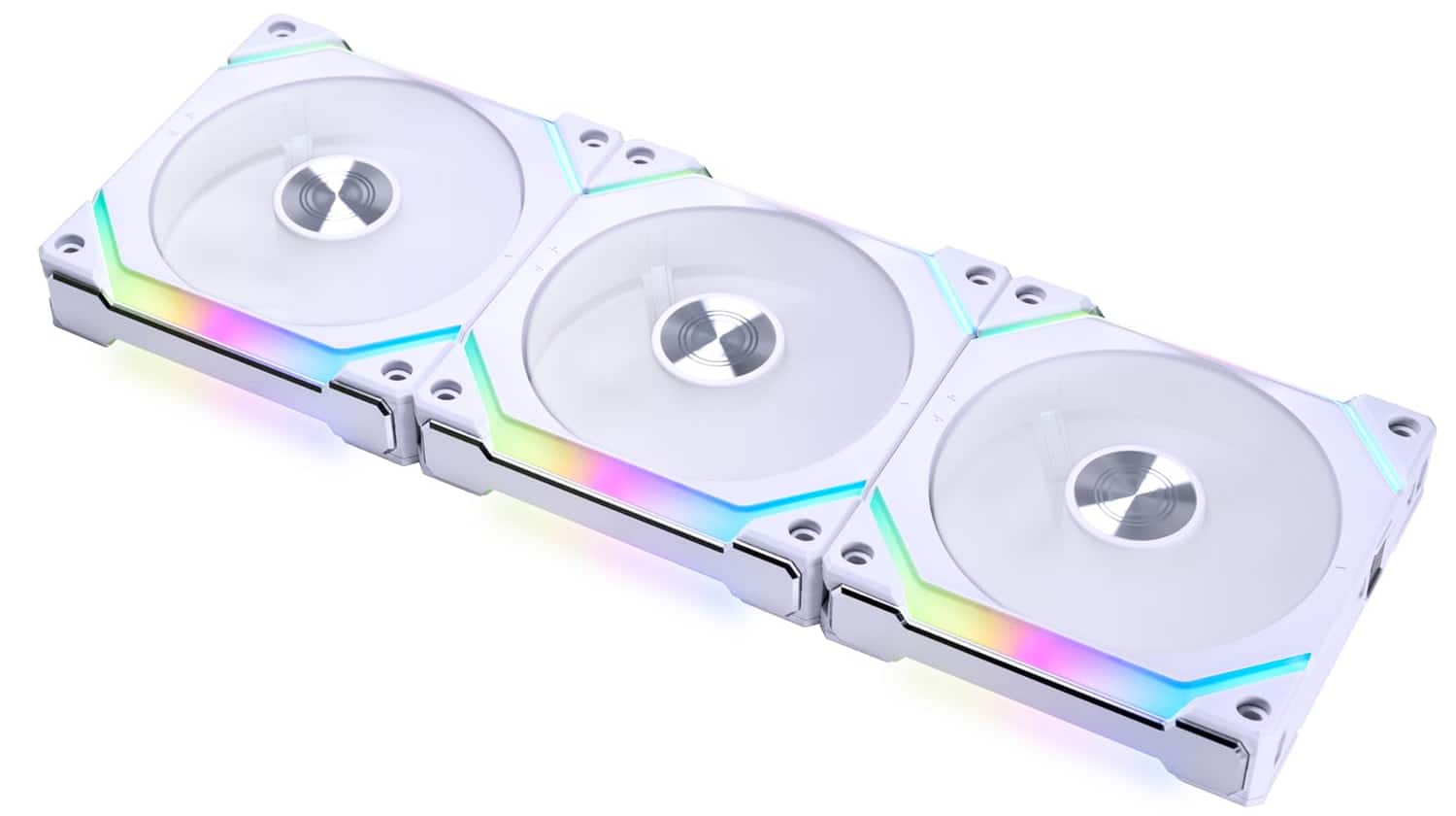 Lian Li - UNI FAN SL120 V2 120mm ARGB PWM Case Fan 3-Pack with Controller, UF-SL120V2-3W - White