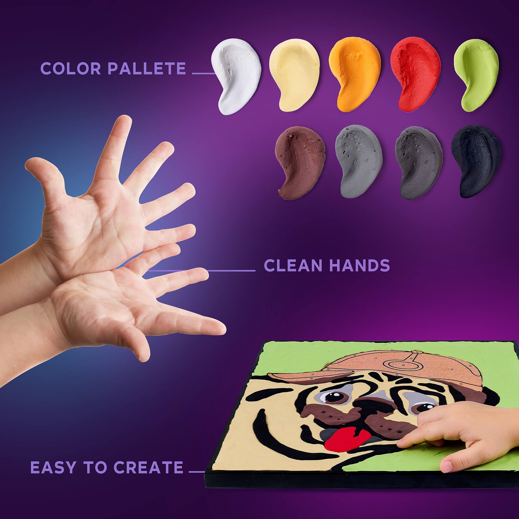 COLOR PALETTE  
CLEAN HANDS  
EASY TO CREATE
