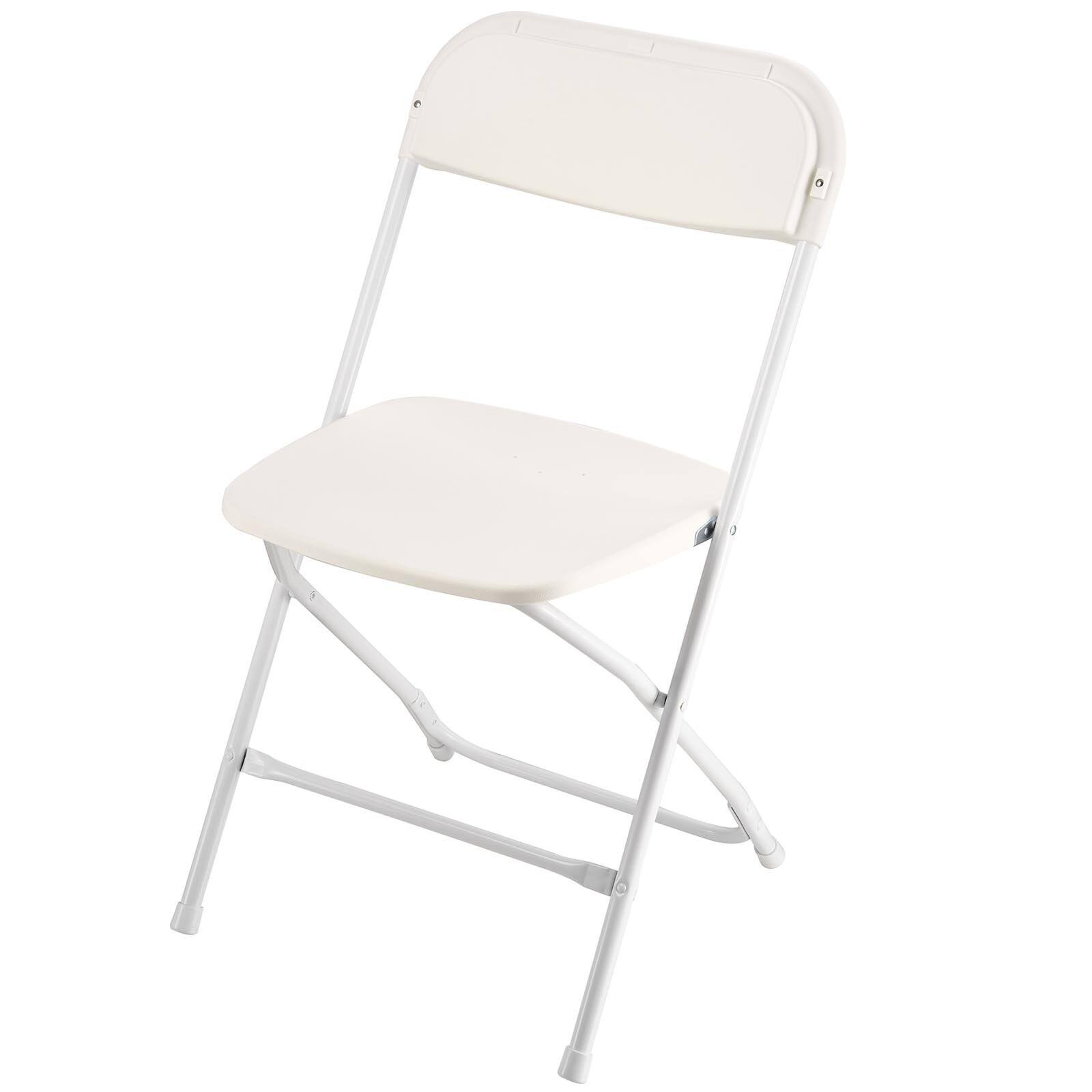 Alt View 9. Glintex - Folding Chairs, 4-Pack Foldable Plastic Chairs w/ Heavy-Duty Metal Frame, Portable Stackable Seats for In-outdoor Use - white.