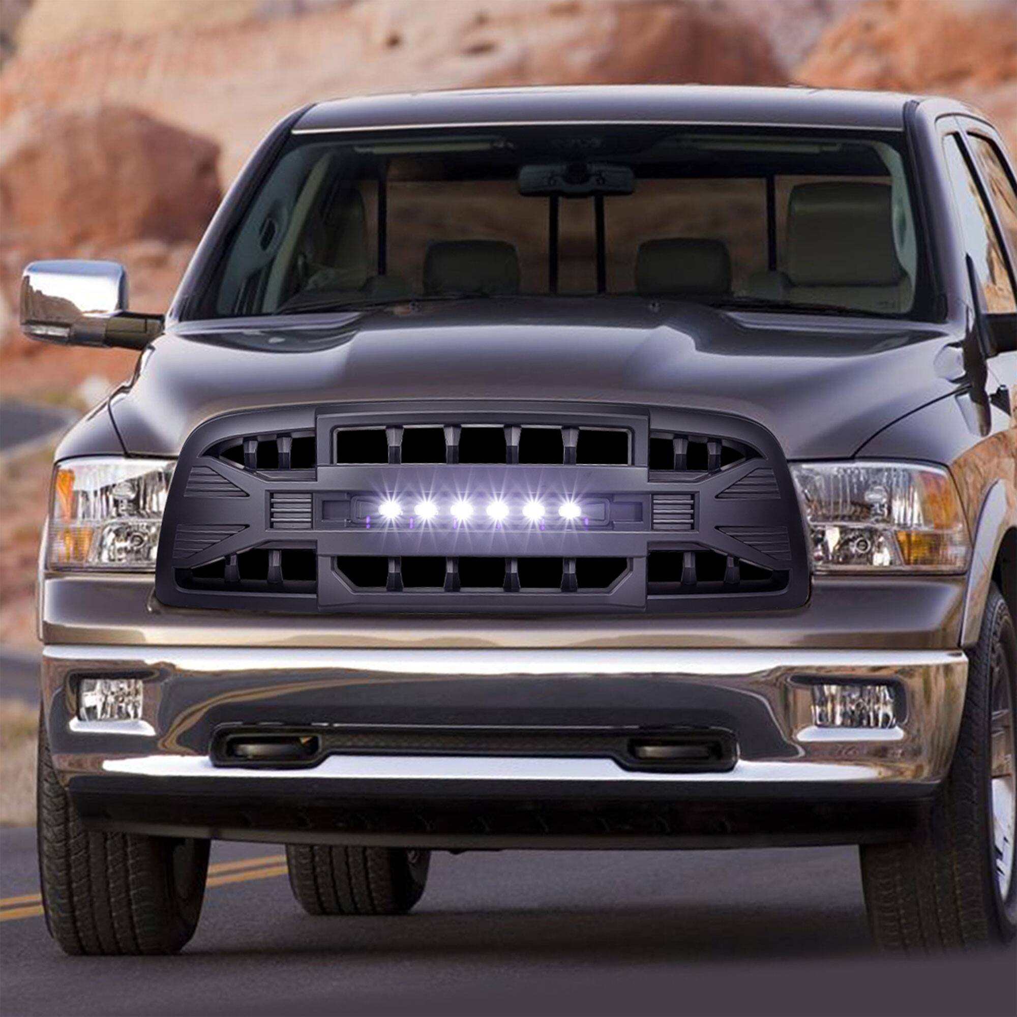 Alt View 5. AMERICAN MODIFIED - AMERICAN MODIFIED Armor Grille for 2009 to 2012 Dodge Ram 1500, Matte Black - Matte Black.