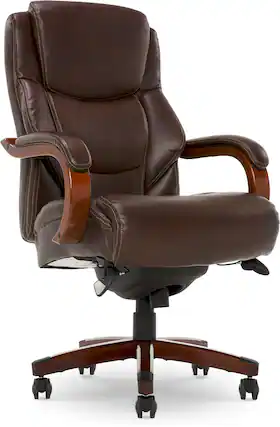 Front. La-Z-Boy - Delano Big & Tall Bonded Leather Executive Chair - Chestnut Brown.