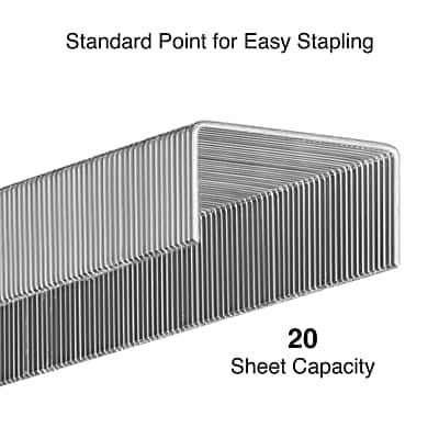 Standard Point for Easy Stapling  
20 Sheet Capacity