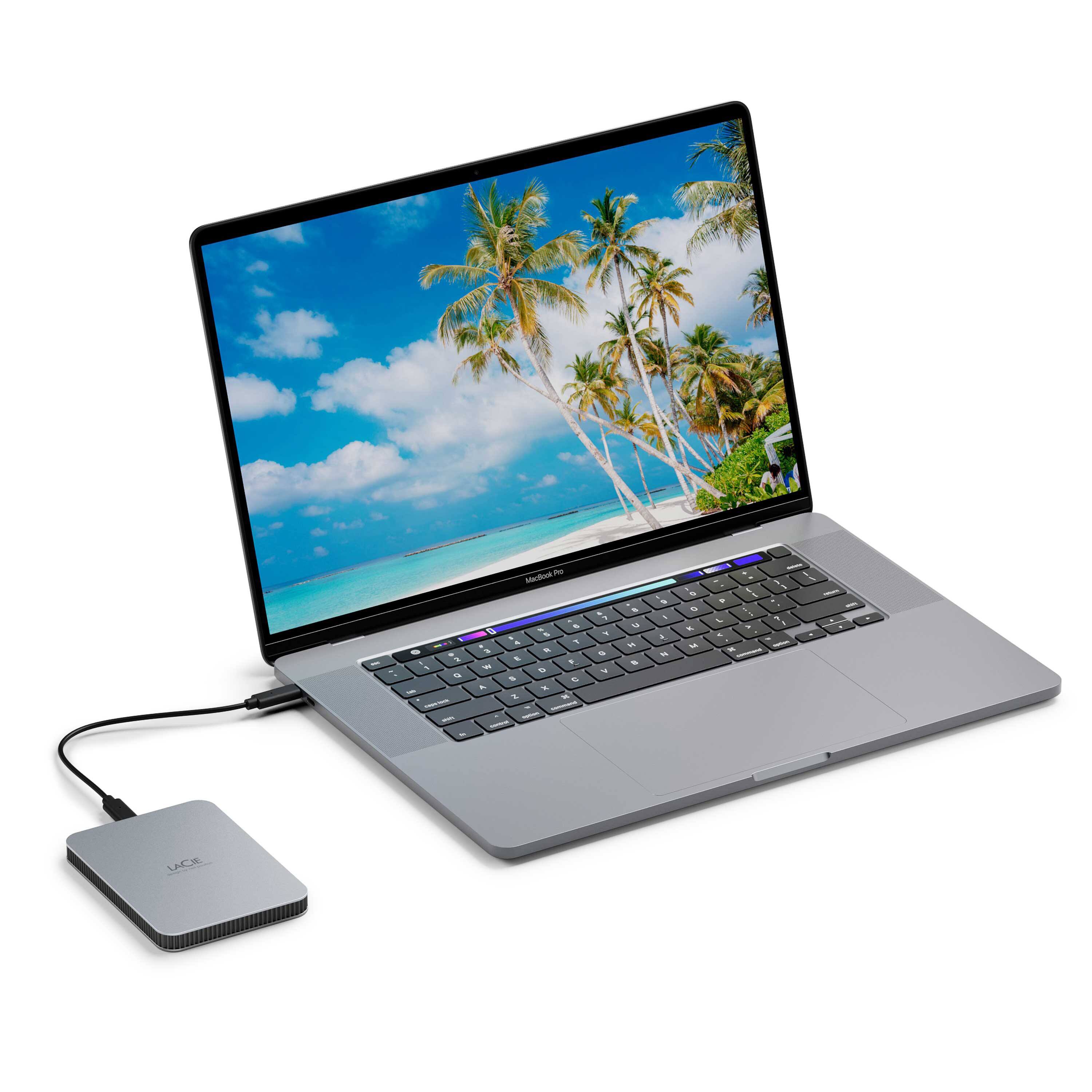Alt View 15. LaCie - Mobile 2TB External USB-C 3.2 Portable Hard Drive with Rescue Data Recovery Services - Moon Silver.