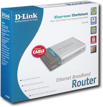 D=Link DI-704P Cable/DSL Router 4-Port Switch Print Server 