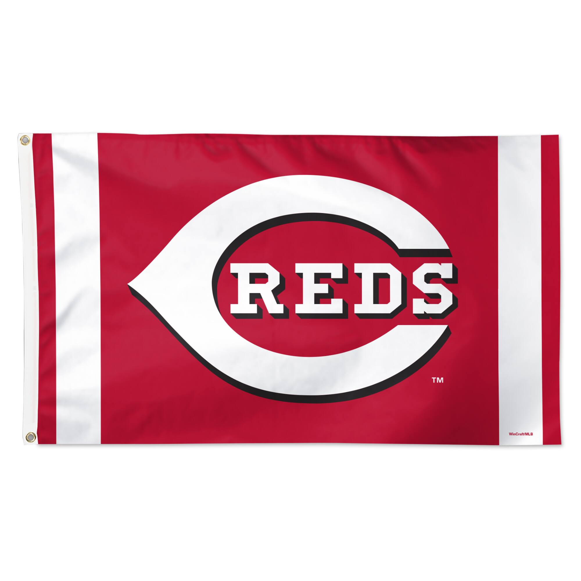 WinCraft - Cincinnati Reds 3' x 5' Vertical Stripe Deluxe Single-Sided Flag - Multicolor