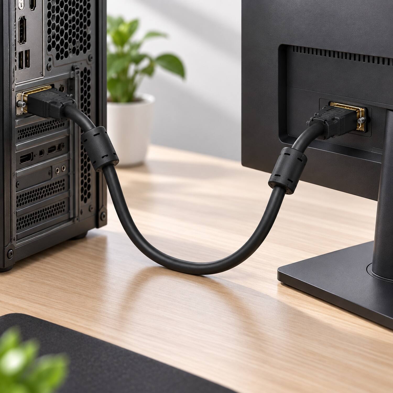 Left. Sanoxy - 3m DVI-I Dual Link Digital / Analog Video Male to Male Cable - Black.
