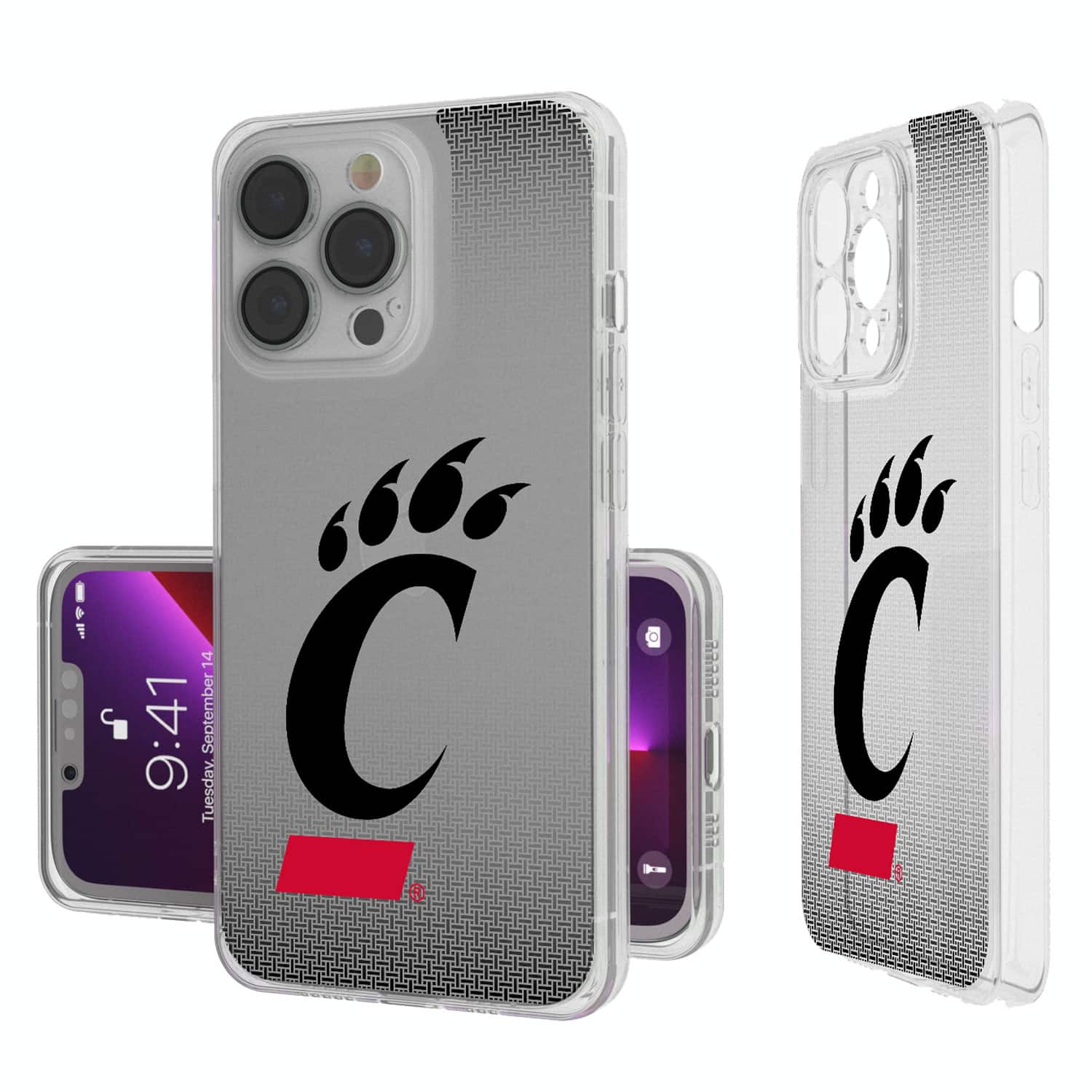 Keyscaper - NCAA - Cincinnati Bearcats Linen Logo iPhone Clear Case - 16e - Multicolor
