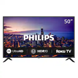 Philips - 50" Class 6000 Series LED 4k UHD Smart Roku TV