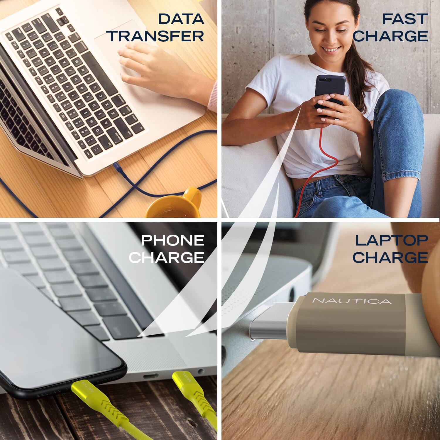 DATA TRANSFER FAST CHARGE 

1. PHONE CHARGE
2. LAPTOP CHARGE
3. NAUTICA