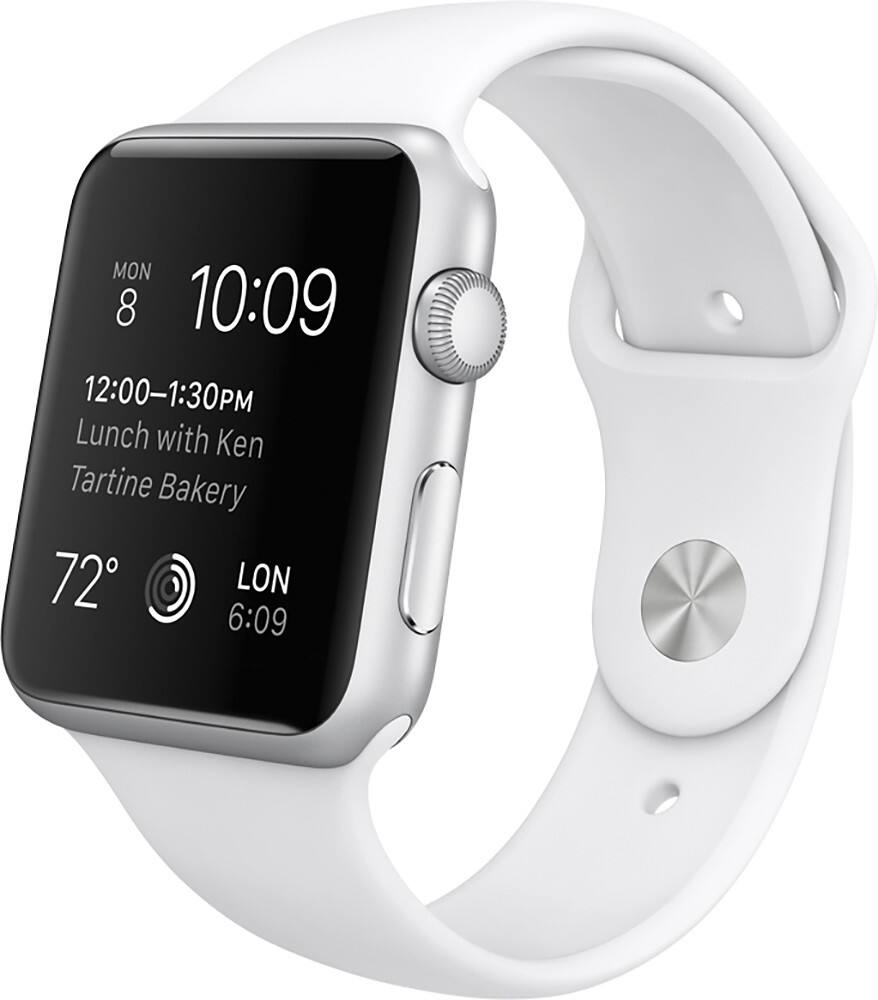 Angle Zoom. Geek Squad Certified Refurbished Apple Watch™ Sport 42mm Silver Aluminum Case.
