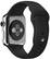 Back. Apple - Geek Squad Certified Refurbished Apple Watch™ 38mm Stainless Steel Case - Black Sports Band.