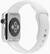 Back. Apple - Geek Squad Certified Refurbished Apple Watch™ 38mm Stainless Steel Case - White Sports Band.