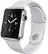 Angle. Apple - Geek Squad Certified Refurbished Apple Watch™ 38mm Stainless Steel Case - White Sports Band.