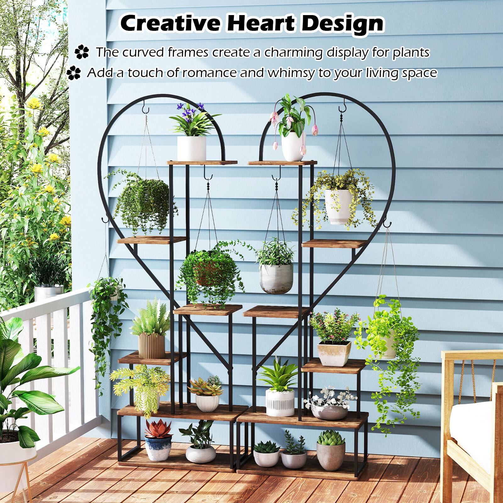 Creative Heart Design

- The curved frames create a charming display for plants
- Add a touch of romance and whimsy to your living space