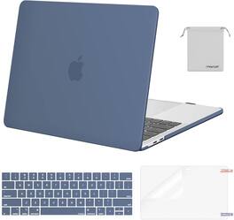 mosiso - MacBook Pro 13" hard shell case with keyboard skins, screen protector and storage bag - Steel Blue
