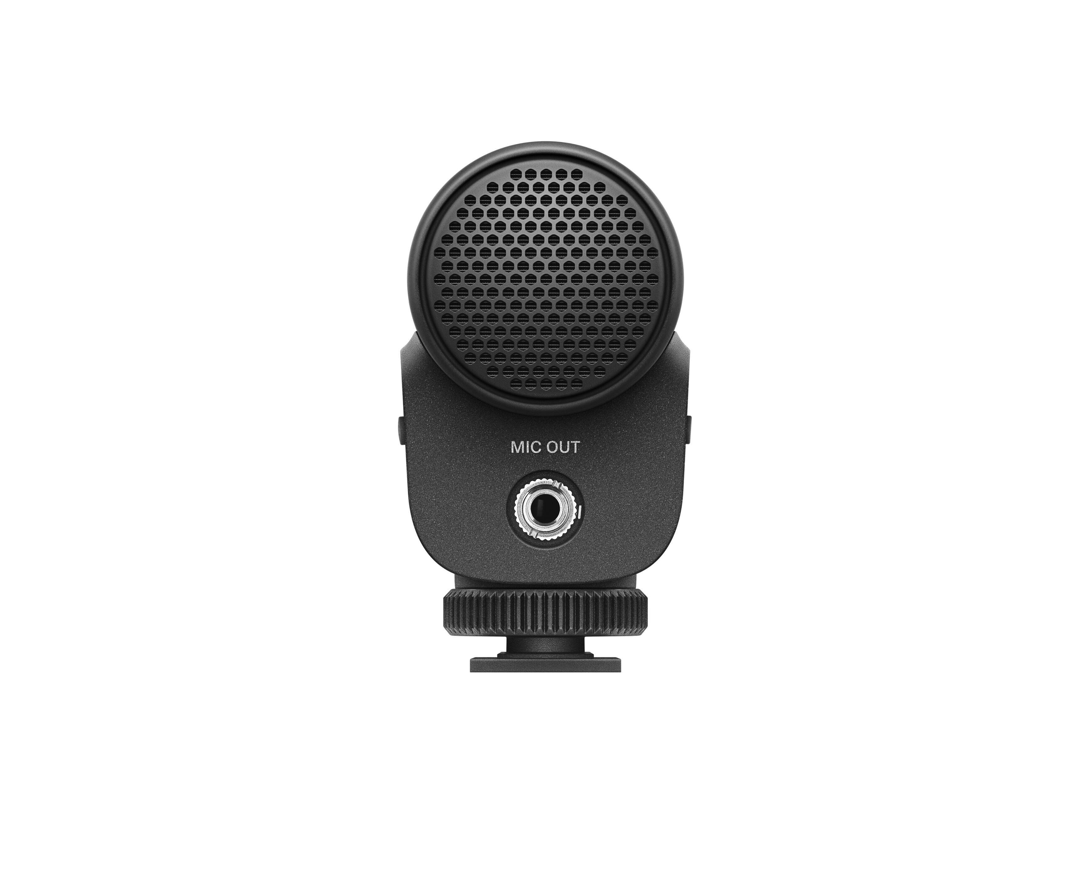 The text on the image reads "MIC OUT," which indicates that the device is designed for outputting audio signals, likely for recording or amplification purposes.