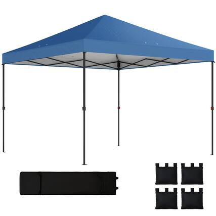Front. Outsunny - 10 x 10 ft Pop Up Canopy Tent with One Push Setup, Easy Setup Outdoor Portable Instant Canopy Shelter.