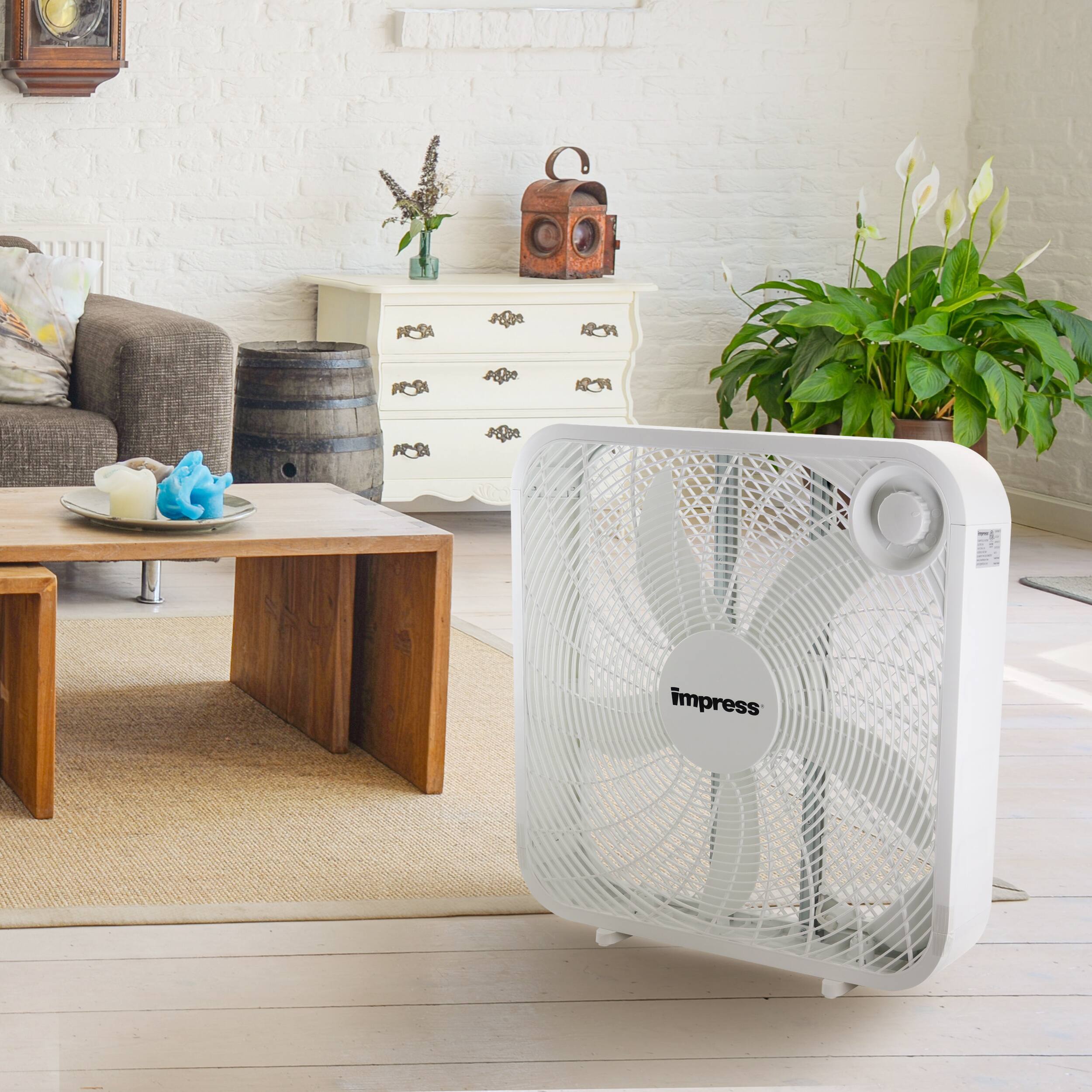 Alt View 3. Impress - Impress 20-Inch 3-Speed Box Fan in White - White.