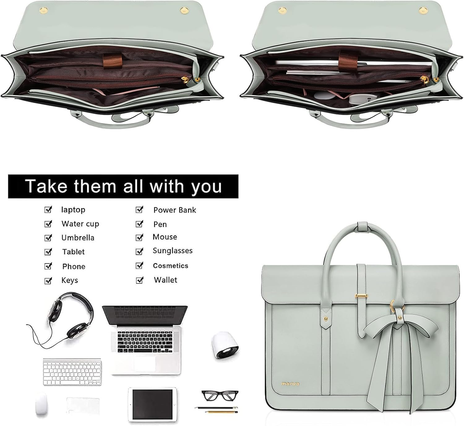 Take them all with you

- Laptop
- Power Bank
- Water cup
- Pen
- Umbrella
- Mouse
- Tablet
- Sunglasses
- Phone
- Cosmetics
- Keys
- Wallet