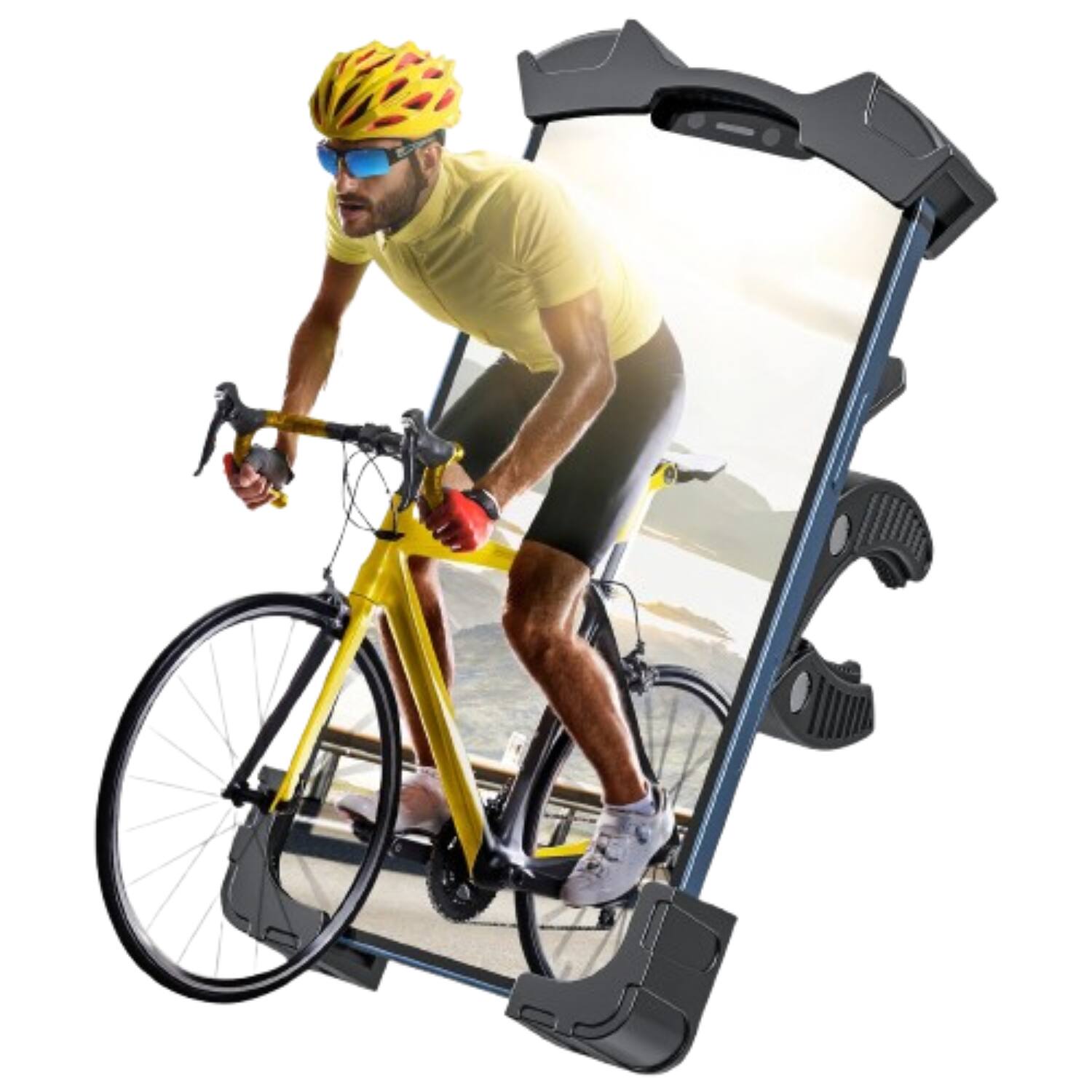 Back. Stock Preferred - Motorcycle Phone Mount Auto Lock - Black.