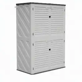 RYHNUYNE - Resin Storage Cabinet 4 Doors 61.6 cu ft Finish Patio Garden Sunroom - White