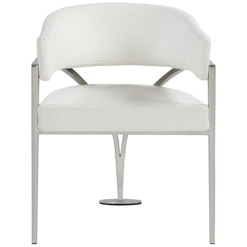Alt View 2. Meridian Furniture - Madelyn Cream Vegan Leather Dining Chair, Set of 2 - Beige.