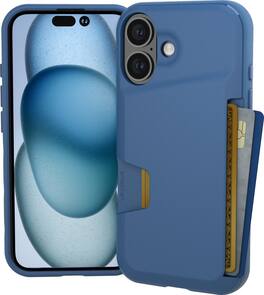 Smartish - iPhone 16 Wallet Case - Wallet Slayer Vol 1 - Protective Slim Card Holder Cover - Blues on the Green