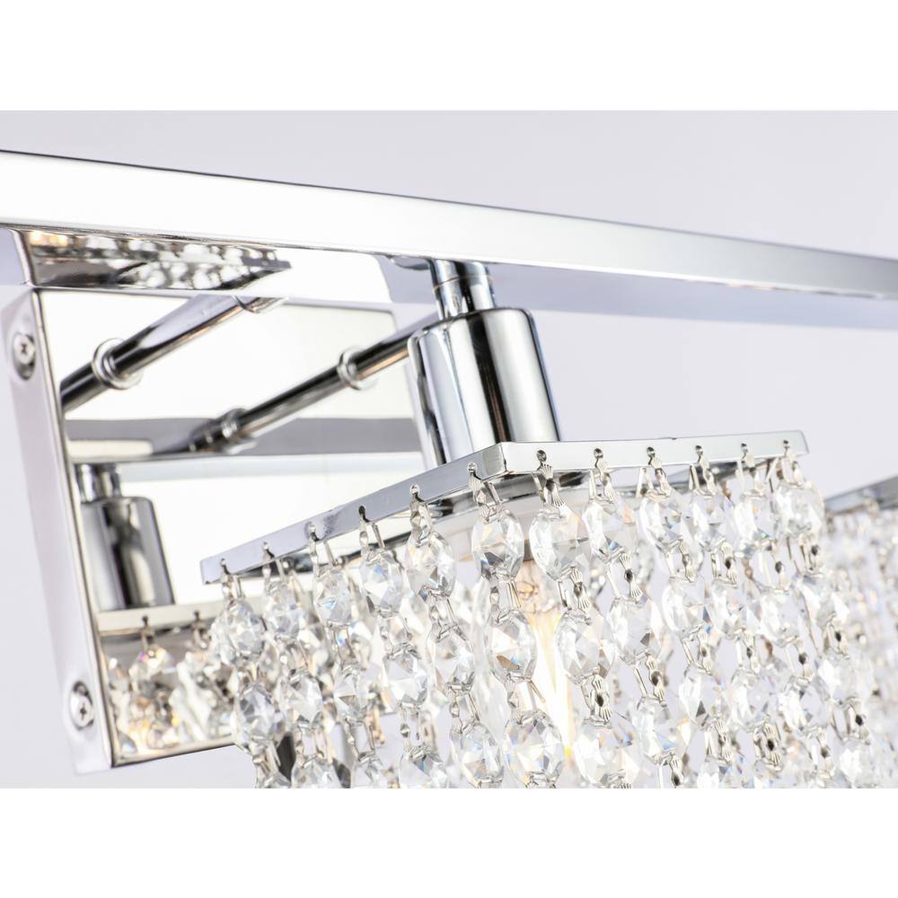 Back. Living District - Phineas 3 light Chrome and Clear Crystals wall sconce - Chrome And Clear Crystals.