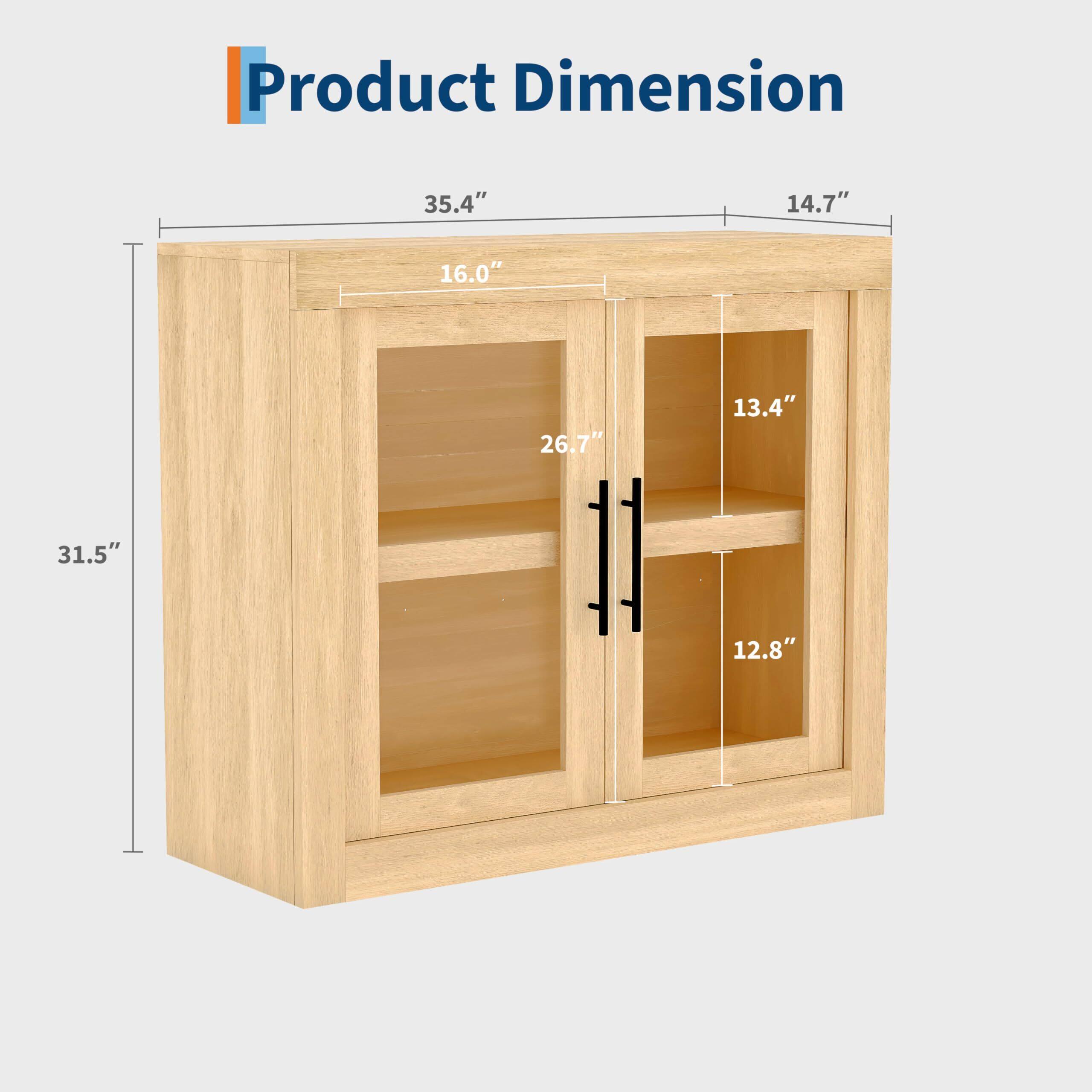 Product Dimension

- Width: 35.4"
- Height: 31.5"
- Depth: 14.7"
- Door Height: 16.0"
- Door Width: 12.8"
- Shelf Height: 13.4"
- Shelf Depth: 26.7"
