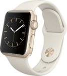 Angle Zoom. Apple - Apple Watch Sport (first-generation) 38mm Gold Aluminum Case - Antique White Sport Band - Antique White Sport Band.