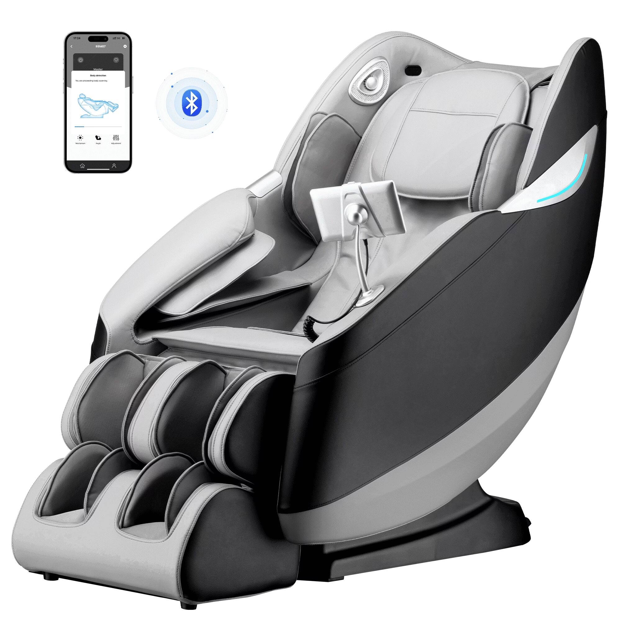 Front. Koligey - R6M07 55" SL Track 4D Smart Massage Chair with AI Voice Control, Zero Gravity,Heat Therapy - Grey.