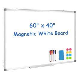 PARKER SLATER - Double-sided White Board 24" X 18" Dry Erase Magnetic Whiteboard For Wall Hanging Mounted Aluminium Frame Home School