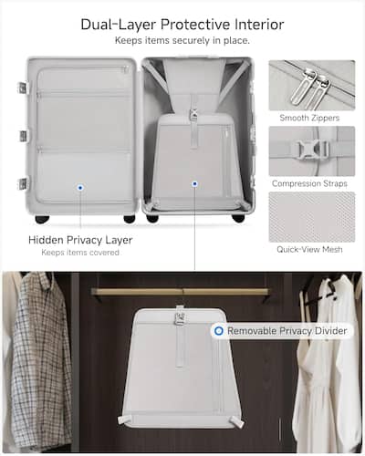 LUGGEX 20 28 Inch Aluminum Zipperless Polycarbonate Luggage Set ZX LUGGEX 20 28 Inch Aluminum Zipperless Polycarbonate Luggage Set ZX