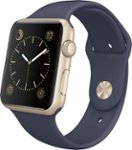 Angle Zoom. Apple - Apple Watch Sport (first-generation) 42mm Gold Aluminum Case - Midnight Blue Sport Band - Midnight Blue Sport Band.