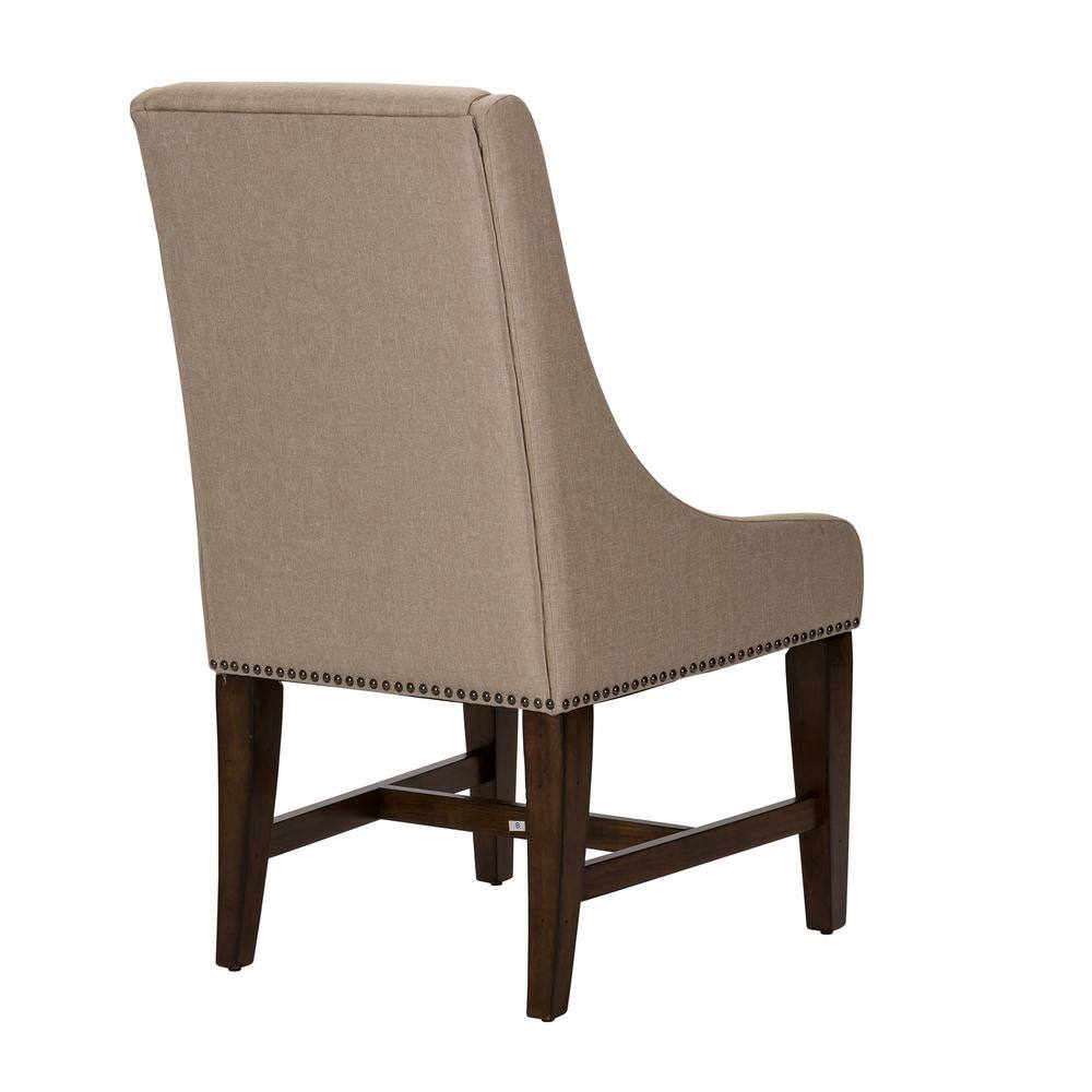 Alt View 1. Liberty Furniture Industries - Armand Upholstered Side Chair (RTA)-Set of 2 in Antique Brownstone - Brown.