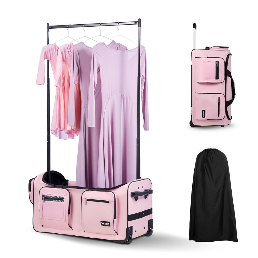 VEVOR Dance Bag with Garment Rack, 29 Inch Rolling Dance Duffel, with ...