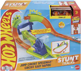 Mattel - Hot Wheels Stunt Tracks Jump Circuit Speedway - COLLECTIBLES - Multicolor