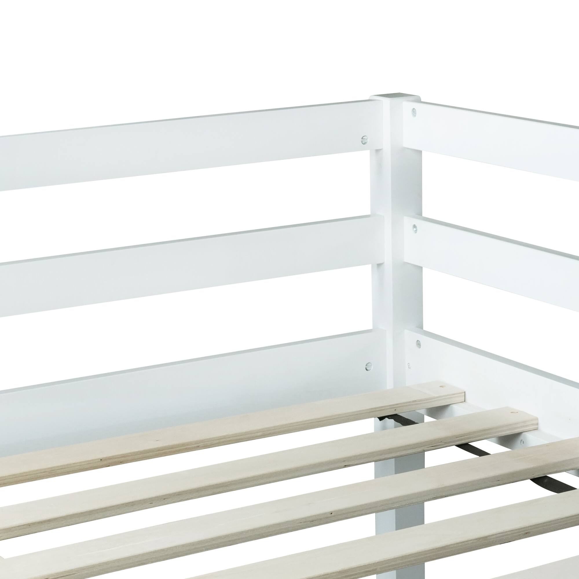 Alt View 1. GOODSILO - Premium Full-Size Loft Bed with Ladder Designed for Space Optimization and Stylish Comfort - White.