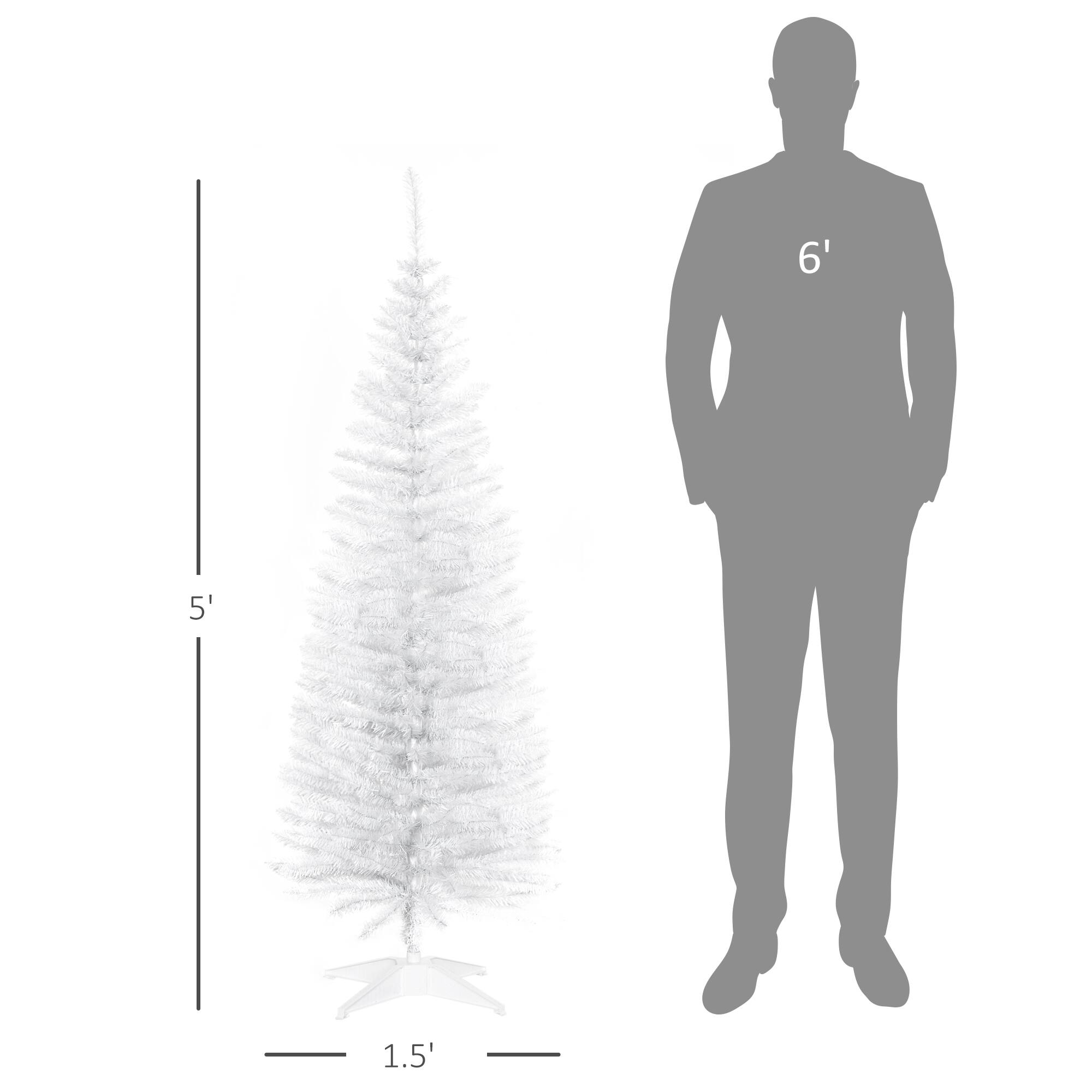Alt View 2. Homcom - Artificial Pencil Christmas Tree - White.