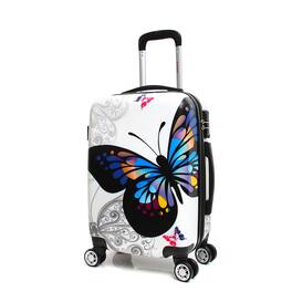 InUSA - Prints lightweight hardside Spinner Luggage 20" carry-on - BUTTERFLY