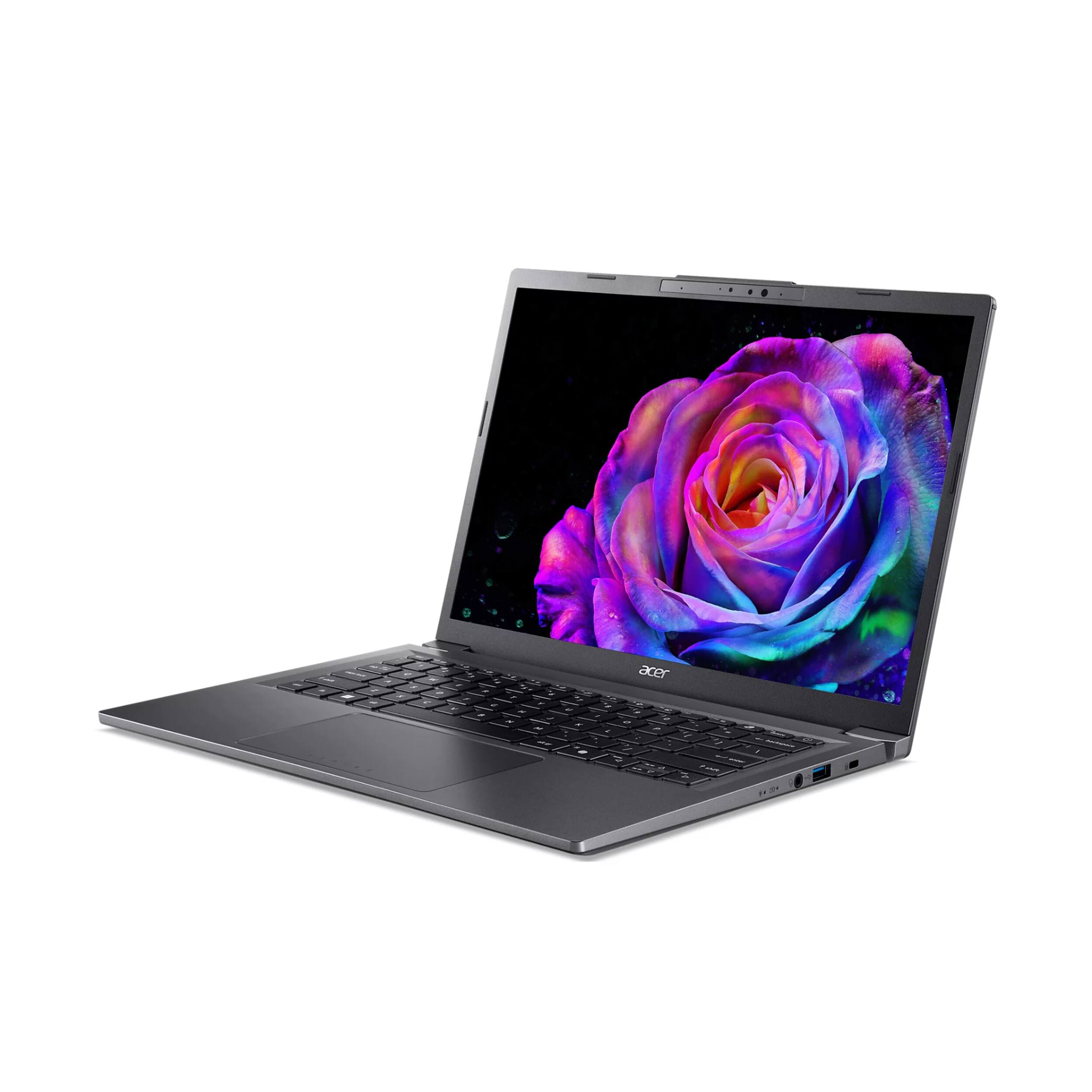 Alt View 3. Acer - Acer Aspire 14" WUXGA Touch Copilot+ PC Laptop,Intel Ultra 5 226V,16GB LPDDR5X,2TB SSD+1TB Dock,Backlit,Win11 Pro,Gray - Gray.