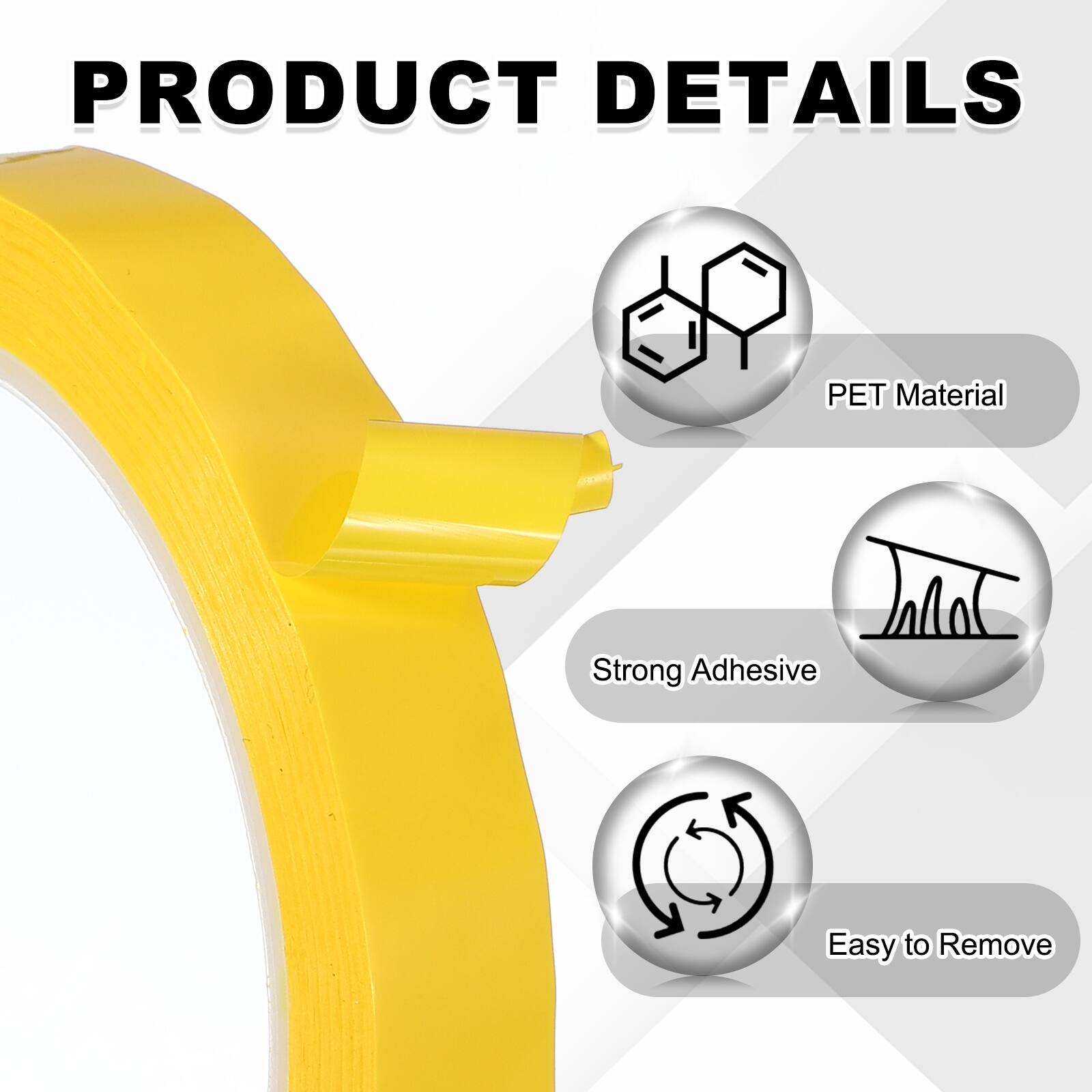 PRODUCT DETAILS

- PET Material
- Strong Adhesive
- Easy to Remove