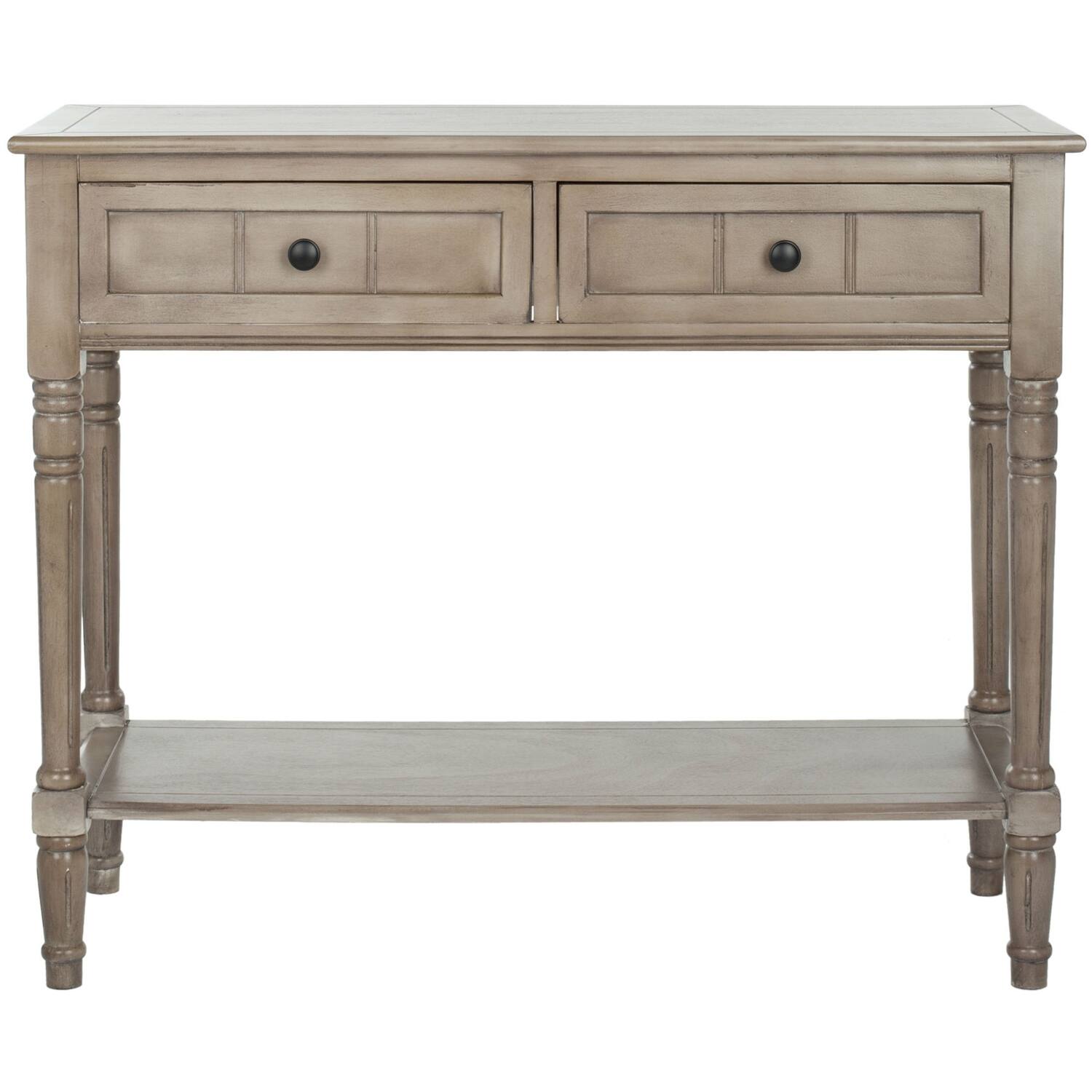 Hivvago - Console Accent Table Traditional Style Sofa Table in Distressed Cream - Oak