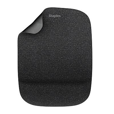 Front. Staples TECH - Staples TECH Gel Non-Skid Mouse Pad/Wrist Rest Combo, Black (79054) - Black.