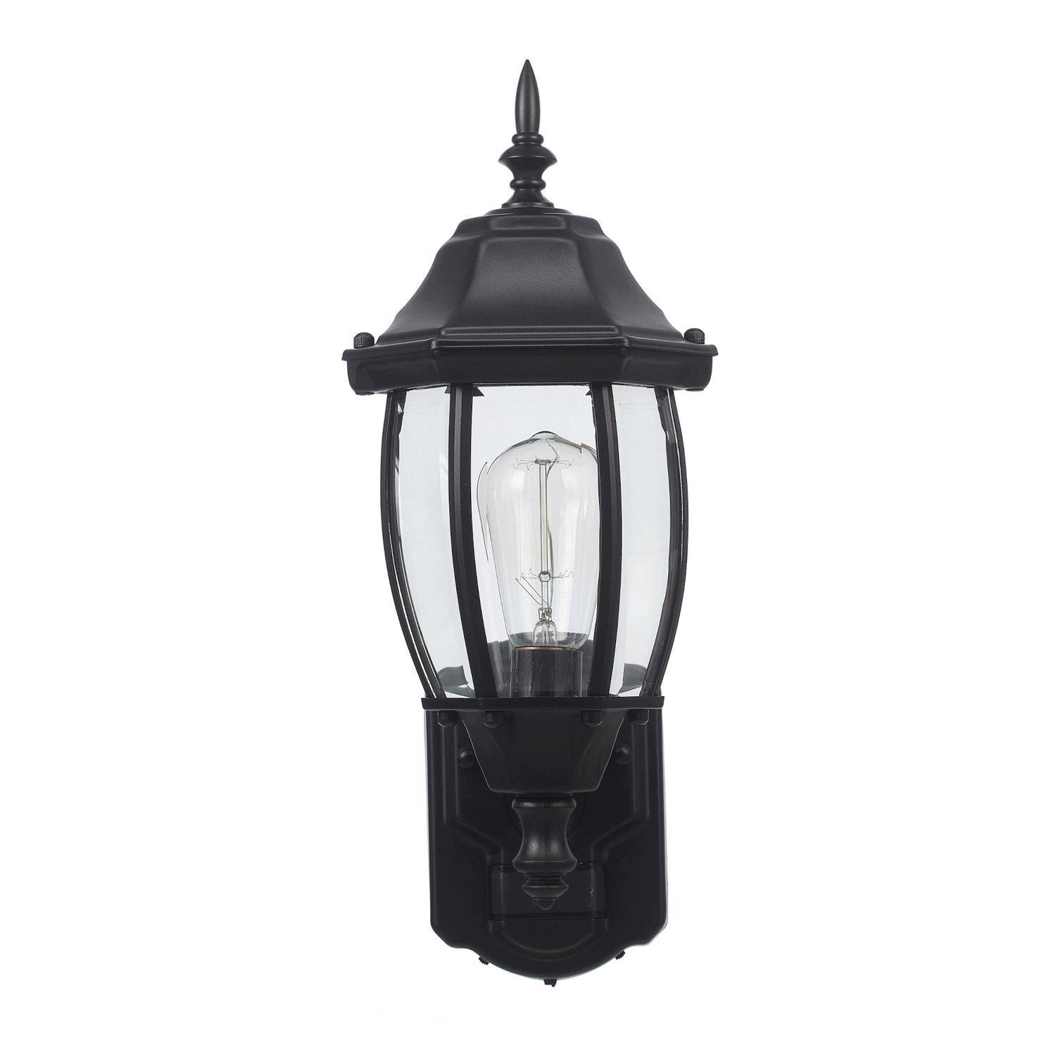 Left. Globe Electric - Globe Electric Ashford Matte Black Motion-Sensing LED Wall Lantern.