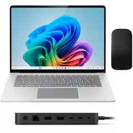 Microsoft - Surface Copilot+ PC + Arc Mouse + Surface Thunderbolt 4 Dock - Platinum