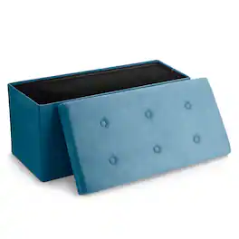 Sorbus - Storage Ottoman Bench, Collapsible/Folding Bench Chest with Cover, Perfect Toy and Shoe Chest, Hope Chest - Teal